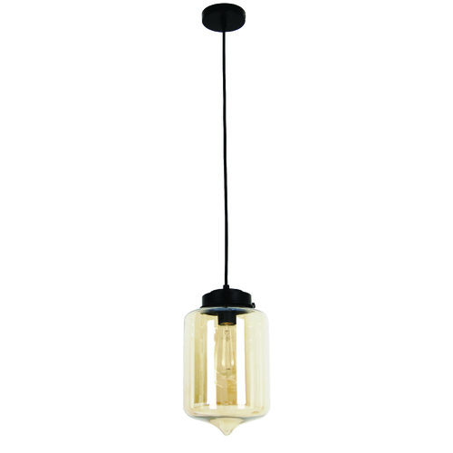 PENDANT ES Amber Glass TIPPED OBLONG OD180mm