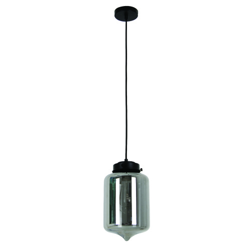 PENDANT ES Smoked Glass TIPPED OBLONG OD180mm