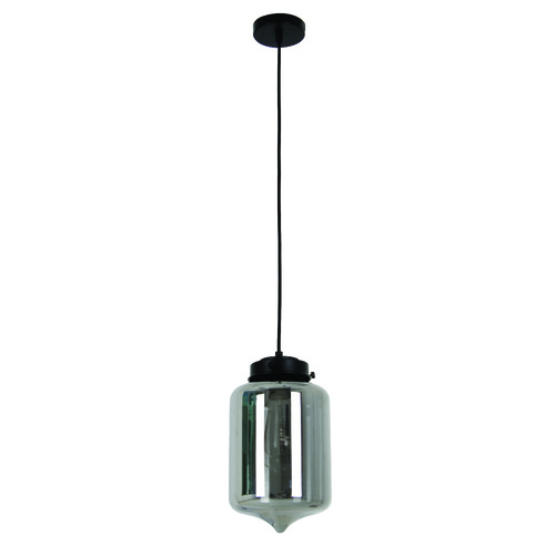 PENDANT ES Smoked Glass TIPPED OBLONG OD180mm