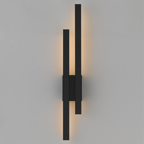 MASTO EXTERIOR WALL LAMP 2x8wLED nonDIM H:615 W:90 P:65 IP54 BLACK/ OPAL 3000K 360Lm