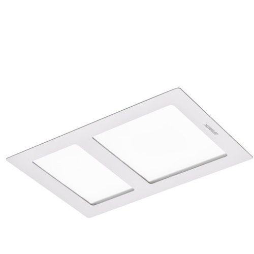 Aspire 2 x 400w Halogen 3 in 1 Bathroom Heater & High Extraction Exhaust Fan with LED Tricolour Panel Light White