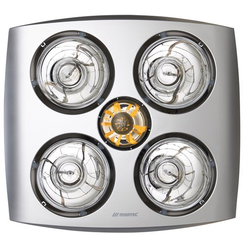 Contour 4  4 Heat 3 in 1 Bathroom Heater Exhaust Fan & 8w LED Light Silver
