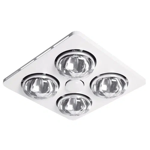 Essence 4  4 Heat 3 in 1 Bathroom Heater Exhaust Fan & 8w R63 4000K LED Light White