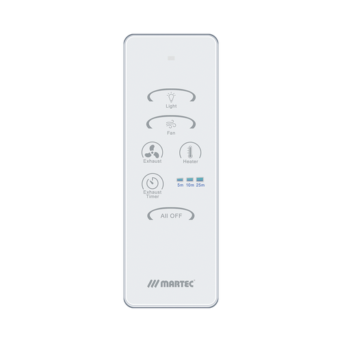 Remote Control Kit with Run on Timer to Suit 4 in 1 PTC Bathroom Heater Exhaust Fan Light