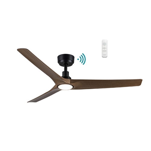 Cordoba DC 1320mm 3 ABS Blade WIFI & Remote Control Ceiling Fan with Variable Dim 15w CCT LED Light Matt Black/Walnut