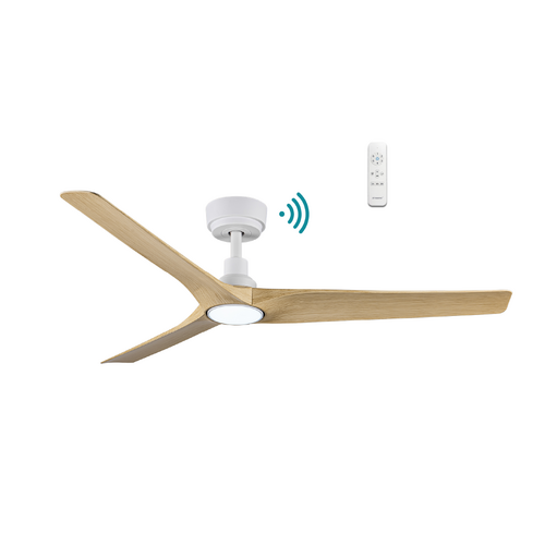 Cordoba DC 1320mm 3 ABS Blade WIFI & Remote Control Ceiling Fan with Variable Dim 15w CCT LED Light Matt White/Oak