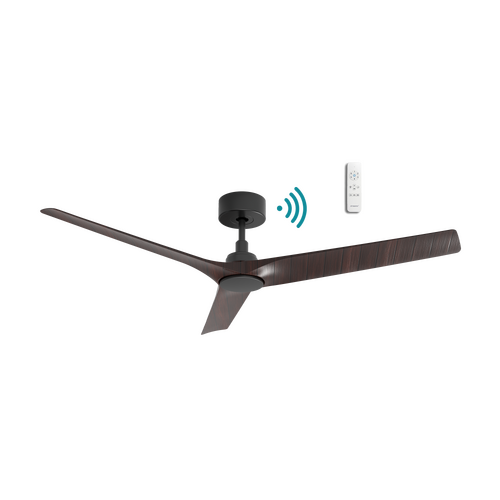 Cordoba DC 1320mm 3 ABS Blade WIFI & Remote Control Ceiling Fan Only Matt Black Walnut