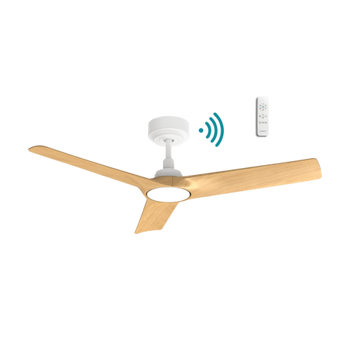 Cordoba DC 1320mm 3 ABS Blade WIFI & Remote Control Ceiling Fan Only Matt White/Oak