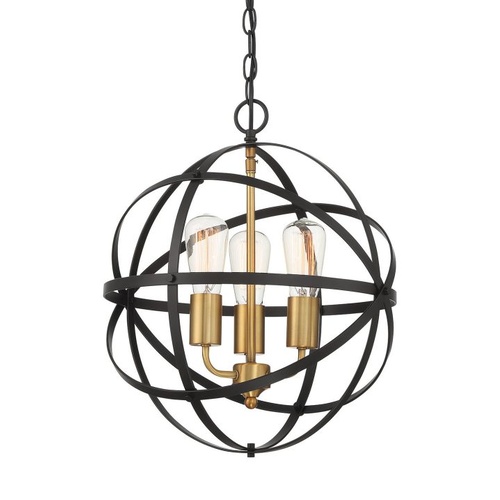 Apollo P3 BRZ/GLD 3 Light E27 40cm Orb Pendant Bronze Gold