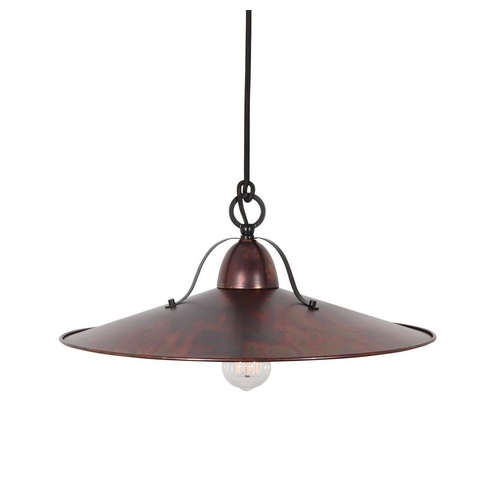 Benson L AC 1 light Large 48cm E27 Pendant Acid Copper Wash