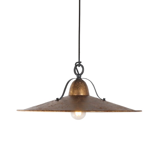 Benson L AGL 1 light Large 48cm E27 Pendant Aged Gold Leaf