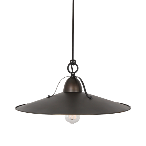 Benson L WI 1 Light Large 48cm E27 Pendant Weathered Iron