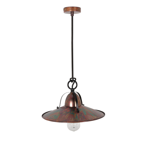 Benson S AC 1 light Small 30cm E27 Pendant Acid Copper Wash