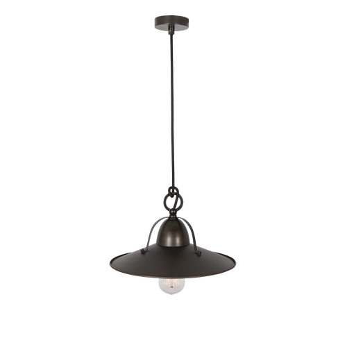 Benson S WI 1 Light Small 30cm E27 Pendant Weathered Iron