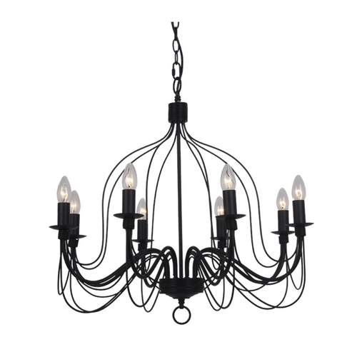 Candice P8 BLK 8 Light E14 Pendant Black