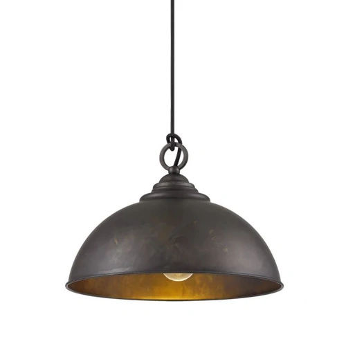 Cassidy 1 Light Small 34cm E27 Dome Pendant Weathered Iron