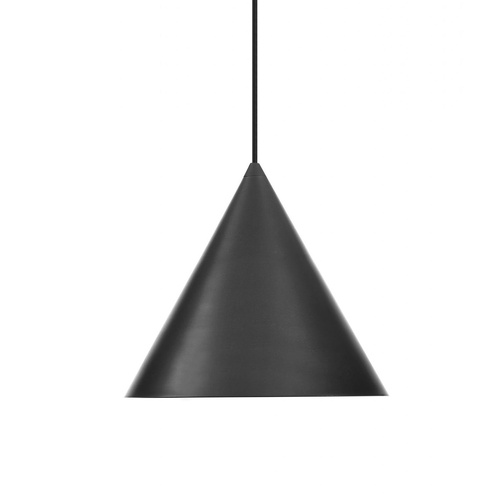 Coda P1SWBLK 1 Light Small 28cm E27 Brass Pendant Forged Black