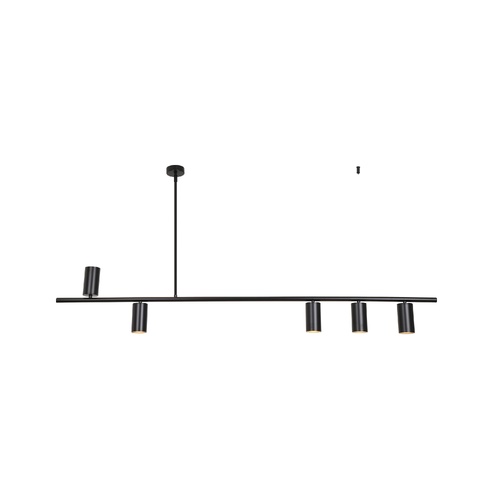 Delco 5 Light GU10 Pendant Black