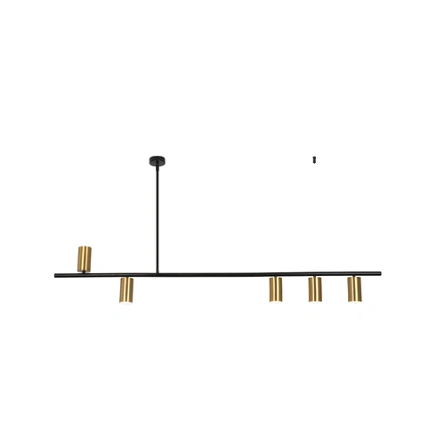 Delco 5 Light GU10 Pendant Black/Gold