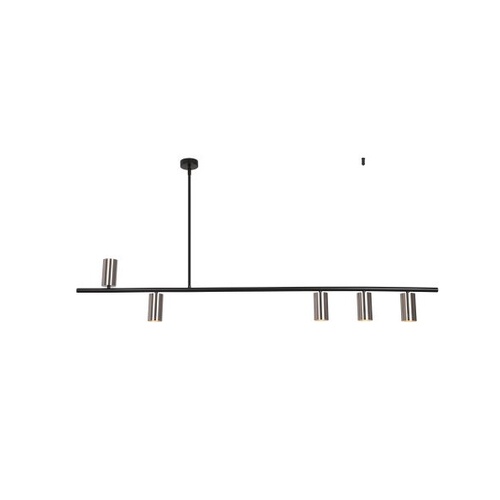 Delco 5 Light GU10 Pendant Black/Satin Nickel