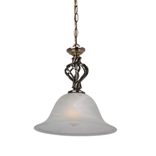 Geneva P1 Brass Iron 1 Light 30cm E27 Pendant Antique Brass