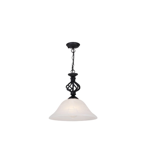 Geneva P1 Blk 1 Light 30cm E27 Pendant Black