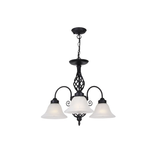 Geneva P3 Blk 3 Light E27 Pendant Black
