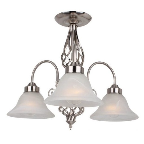 Geneva P3 Sat/Chr 3 Light E27 Pendant Satin Nickel