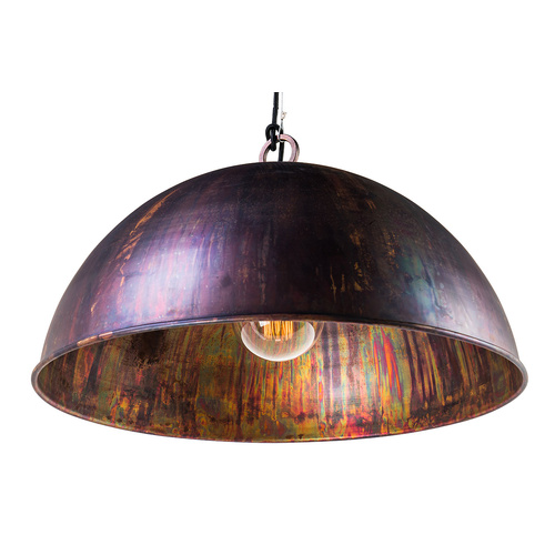 Kingston 1 Light Large 60CM E27 Dome Pendant Acid Copper Wash