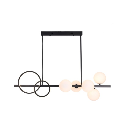 Lewis 5 Light G9 and 15watt 3K LED Pendant Black