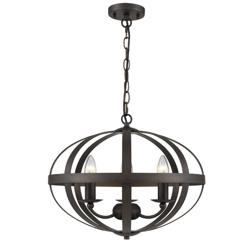 Lincon P3 Iron 3 Light Small 45cm E14 Pendant Weathered Iron