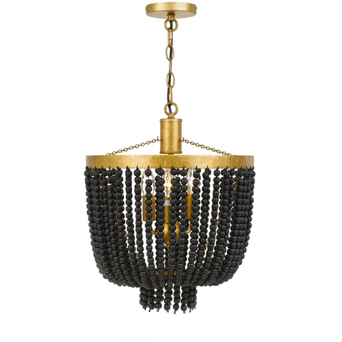 Maddisson P3 BLK/GLD 3 Light 40cm E14 Bead Pendant Black/Gold