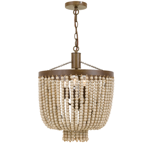 Maddisson P3 NAT 3 Light 40cm E14 Bead Pendant Bronze/Natural