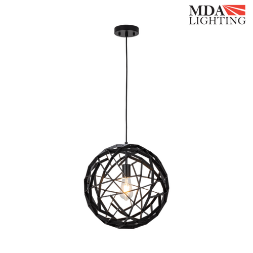 Malmo 1 Light 50cm E27 Medium Pendant Black