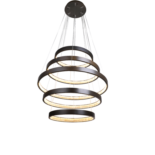 Margo 60+80+100+80+60 GRA 5 Tier 184W 3K LED Adjustable Crystal Pendant