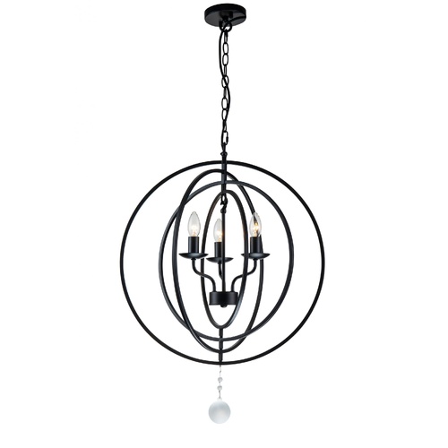 Maxwell P3 BK 3 Light Small 56cm E14 Orb Pendant Black