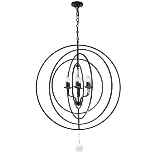 Maxwell P6 BLK 6 Light Medium 86cm E14 Orb Pendant Black