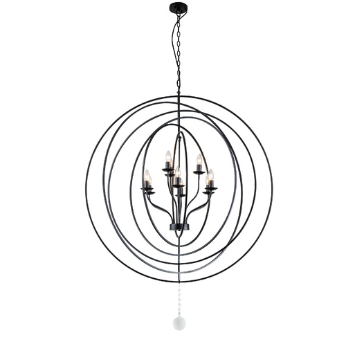 Maxwell P9 BLK 9 Light Large 116cm E14 Orb Pendant Black