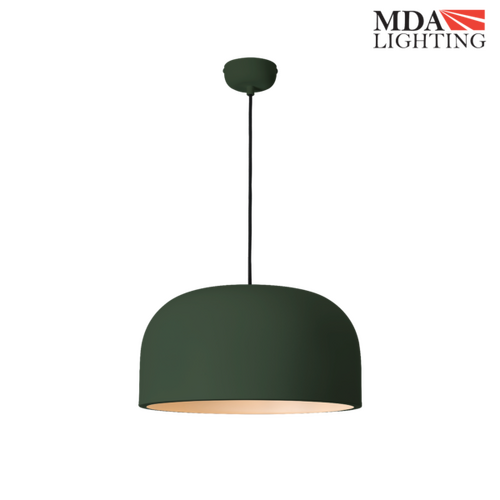 Oslo 1 Light 22cm E27 Small Dome Pendant Sage Green
