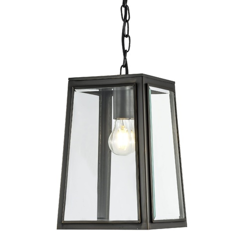 Preston P1 20CM BRZ 1 Light Small E27 Brass Bevelled Glass Pendant Bronze
