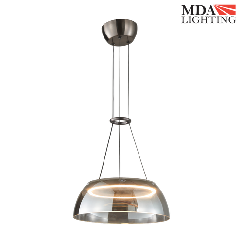 Soho 40cm 22W Tricolour Dimmable Adjustable Cable Pendant Smoke Glass