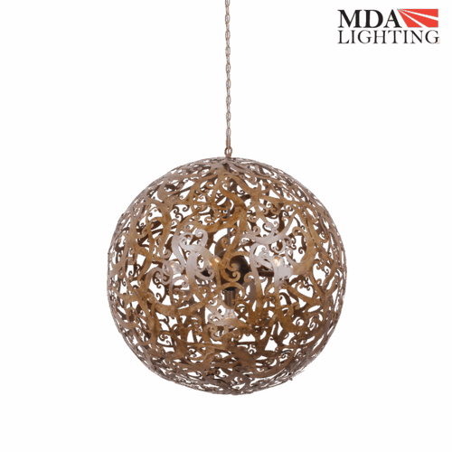 Theodore BR 70CM 5 Light E27 Orb Pendant Bronze