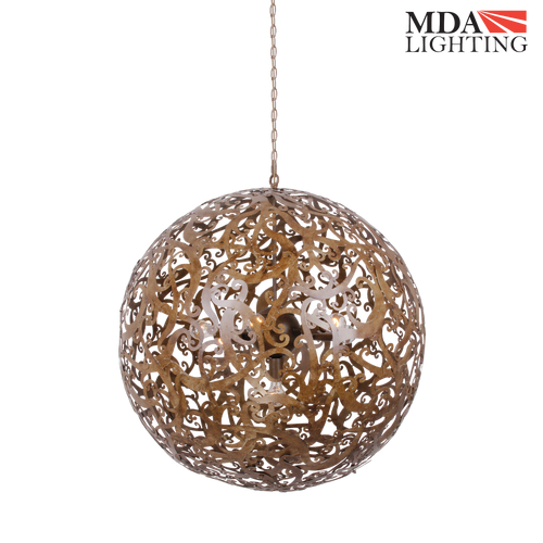Theodore BR 90CM 7 Light E27 Orb Pendant Bronze