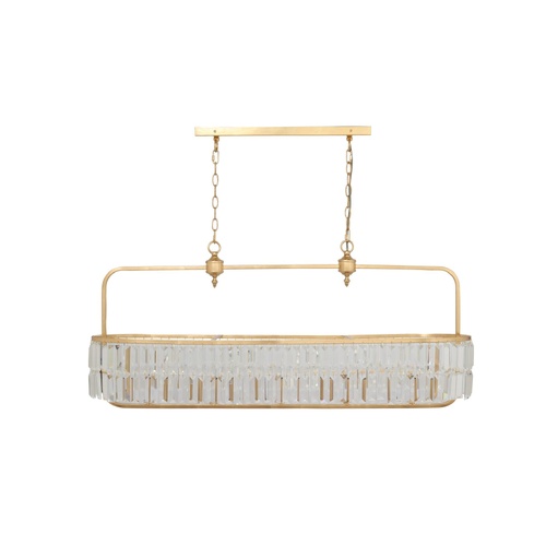 Tilly L GLD 5 Light E14 Crystal Pendant Gold Leaf