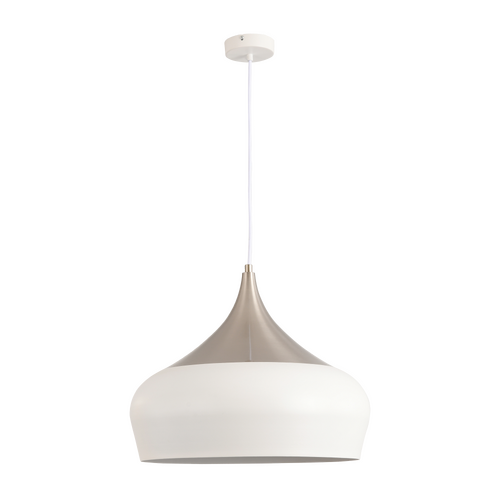 Weston P1 WH/NK 1 Light E27 46cm Pendant White/Satin Nickel