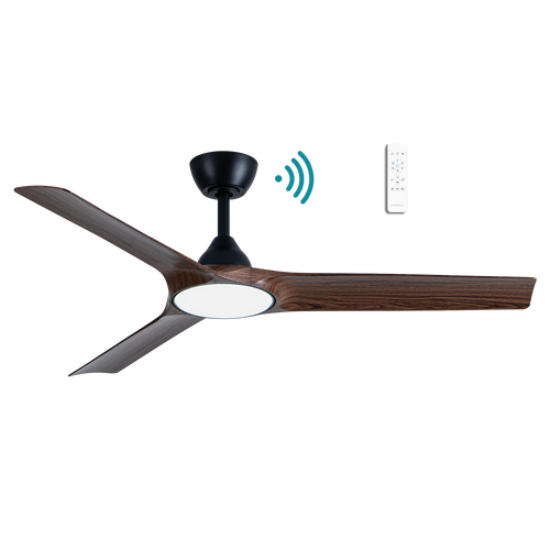 Alpine DC 1320mm 3 ABS Blade WIFI & Remote Control Ceiling Fan with Variable Dim 18w CCT LED Light Matt Black