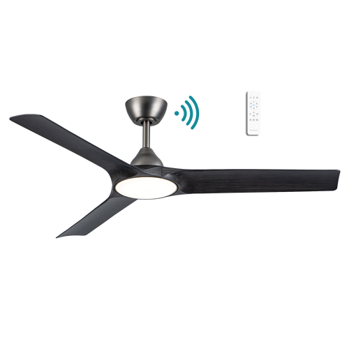 Alpine DC 1320mm 3 ABS Blade WIFI & Remote Control Ceiling Fan with Variable Dim 18w CCT LED Light Pewter/Charcoal