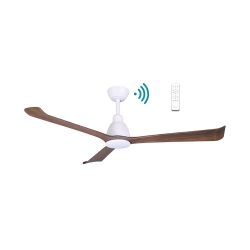 Polo DC 1320mm 3 ABS Blade WIFI & Remote Control Ceiling Fan with Variable Dim 15w CCT LED Light Matt White/Walnut