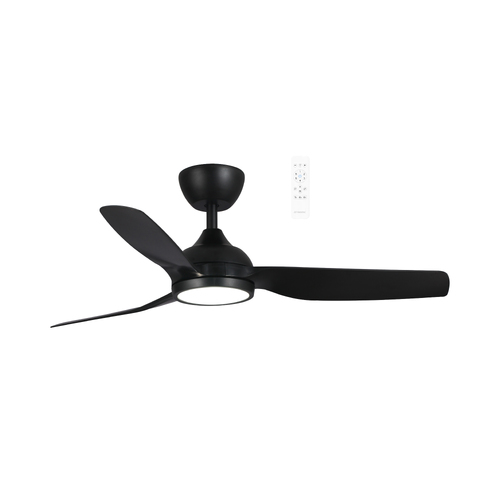 Daytona IP55 1320mm 3 ABS Blade DC WIFI & Remote Control Ceiling Fan with Variable Dim 18w CCT LED Light Matt Black 