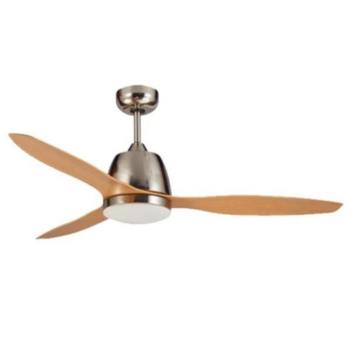 Elite 1220mm 3 ABS Blade Ceiling Fan with 20w LED Light Tricolour Brushed Nickel Motor Bamboo Colour Blade